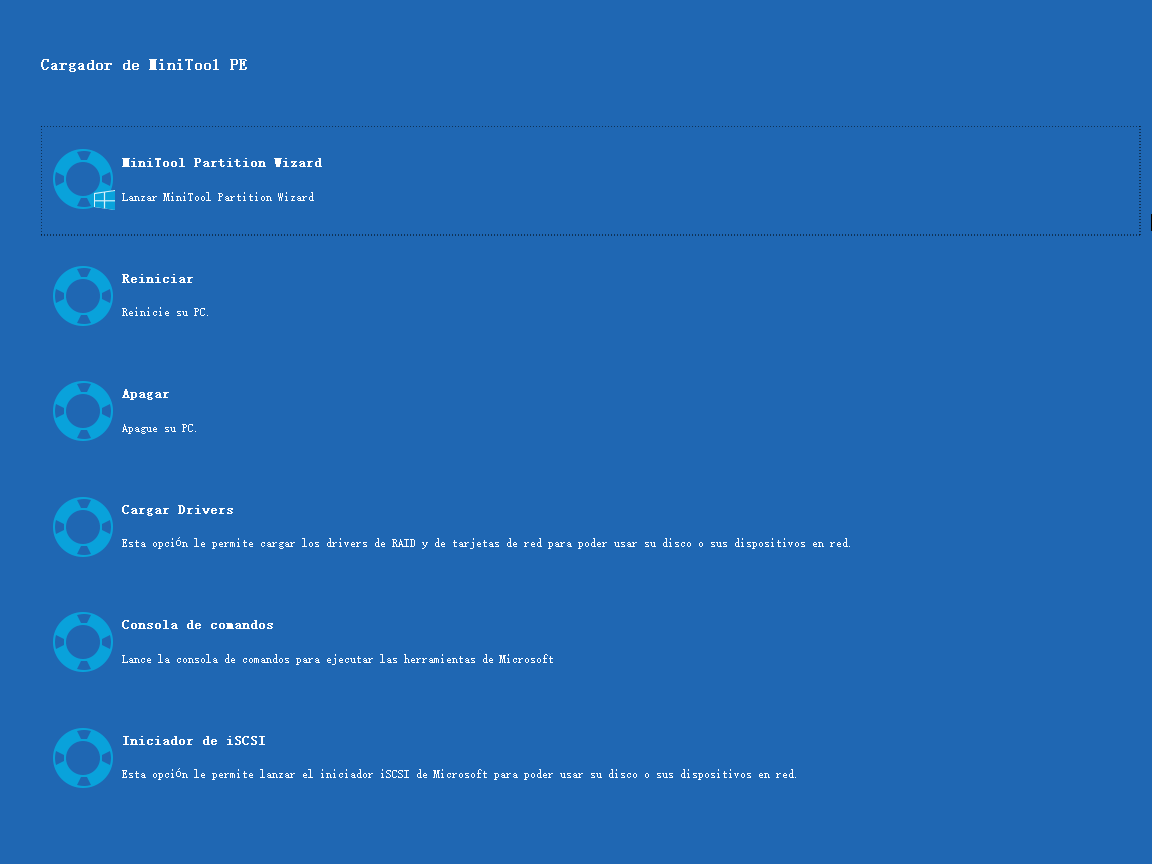 Cargador de MiniTool PE