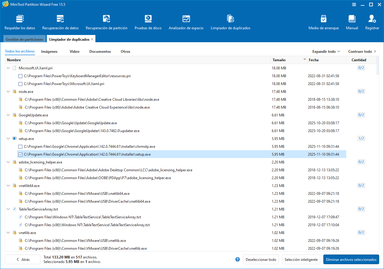 Limpiador de duplicados