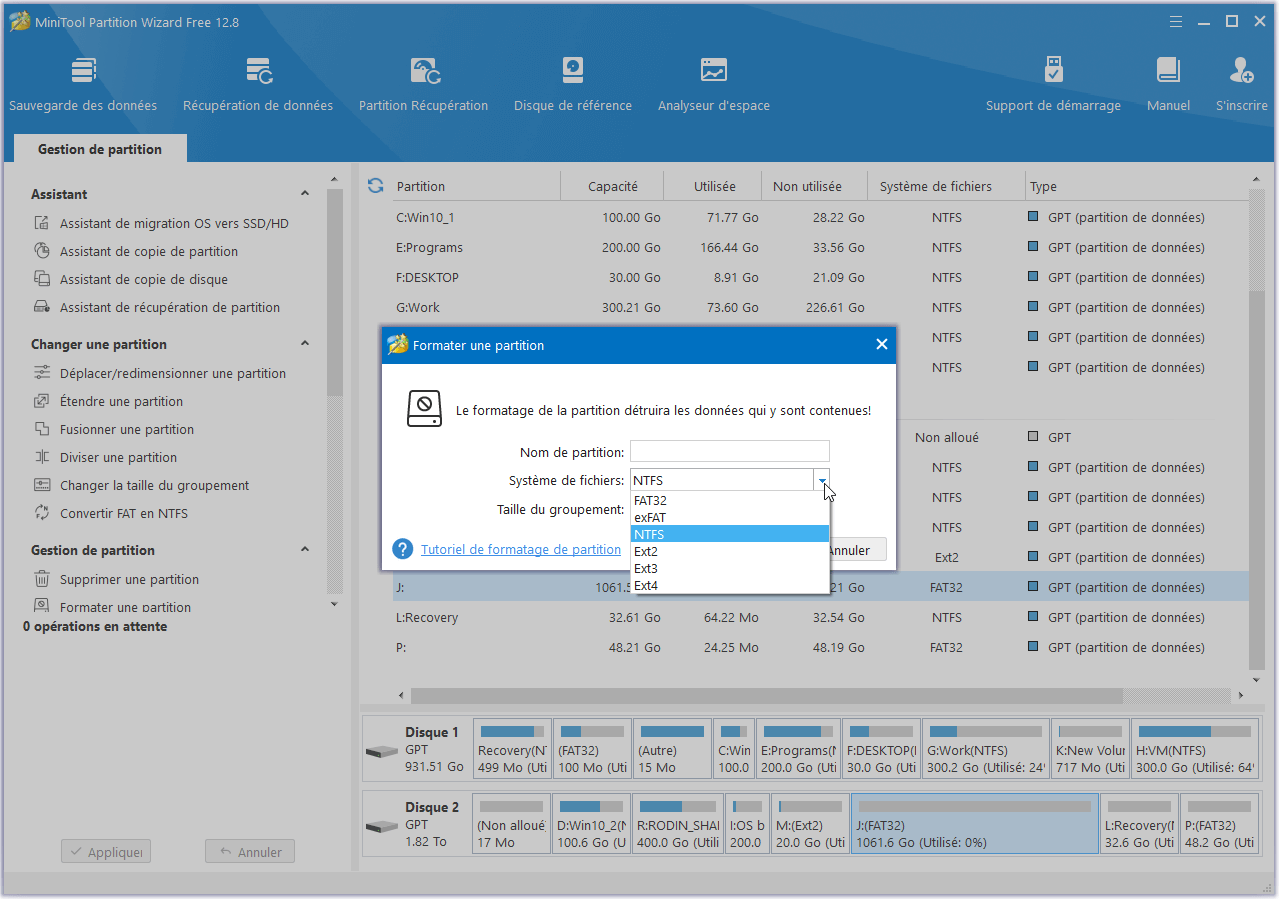 Formater une partition