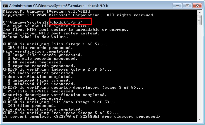 check and repair errors