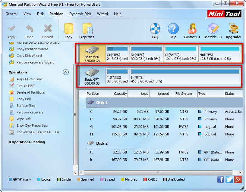 view partitioning scheme in MiniTool Partition Wizard