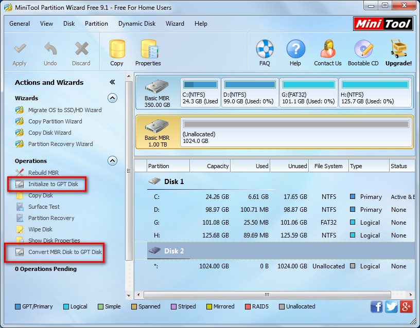 mbr vs gpt initialize disk