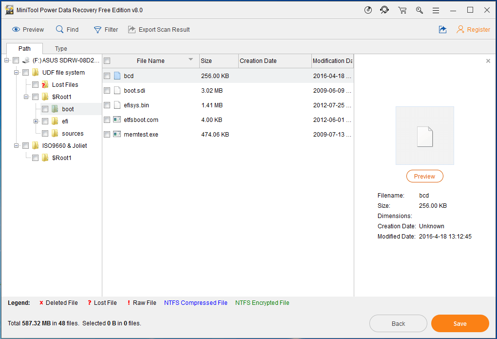 choose the files you want to recover