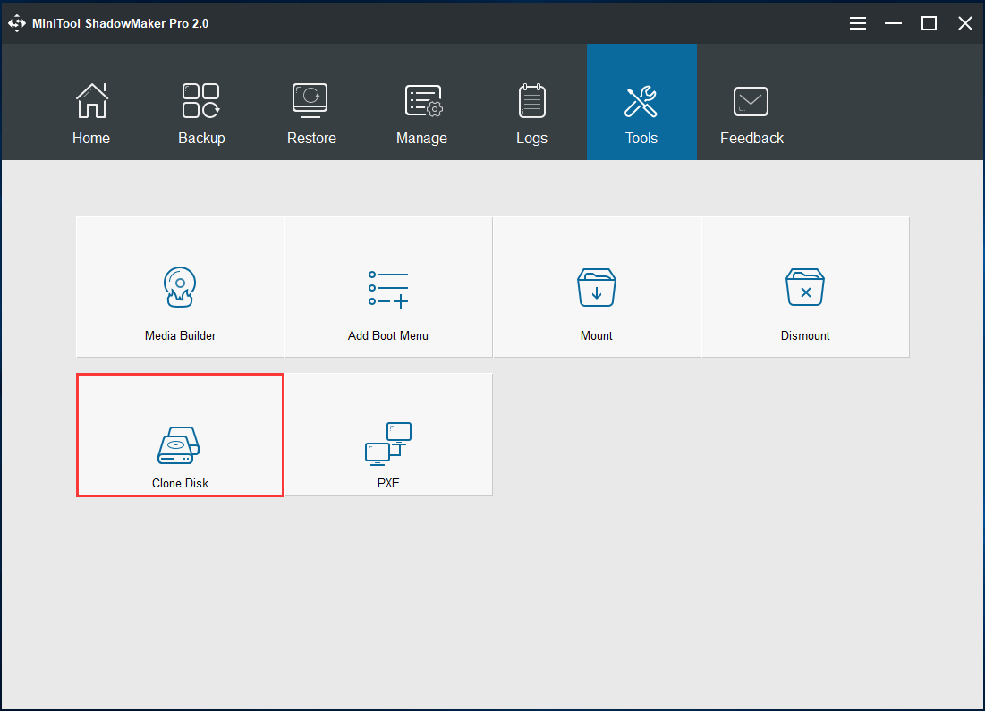 clone disk with MiniTool ShadowMaker