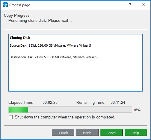 performing the cloning operation