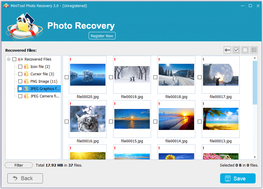 choose the needed photos to restore