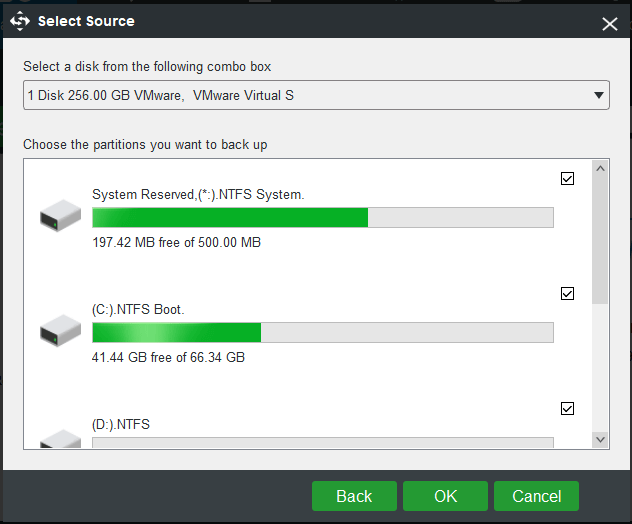 select source disk