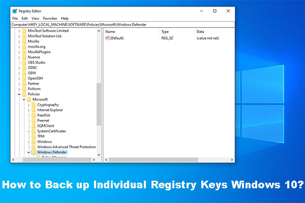 How to Back up Individual Registry Keys Windows 10/11?