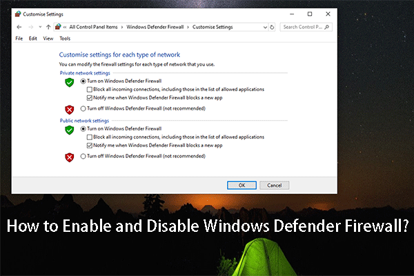 How to Disable and Enable Windows Defender Firewall?