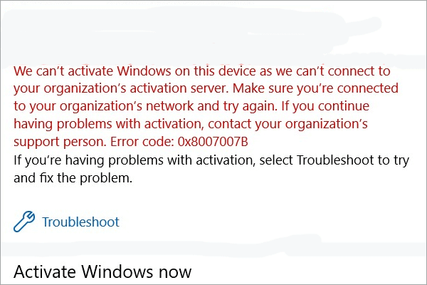 [5 Solutions] Fix Windows Activation Error Code 0x8007007B - MiniTool