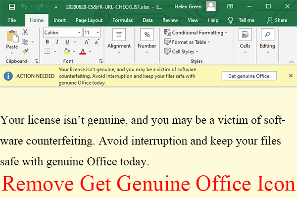 [6 Ways + 3 Fixes] How to Remove Get Genuine Office Banner?