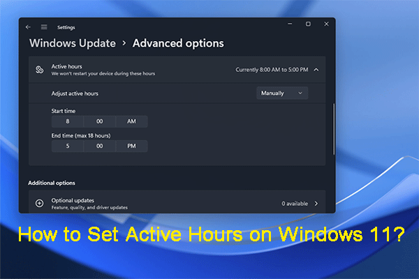 How to Set Active Hours on Win11 to Change Windows Update Time? - MiniTool