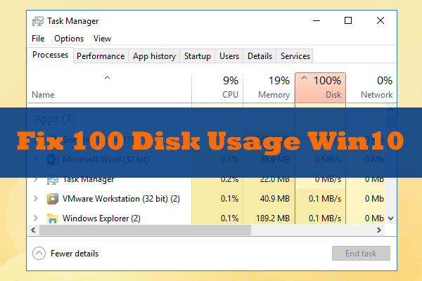 Suggerimenti 12 per l’utilizzo del disco al 100% su Task Manager di Windows 10