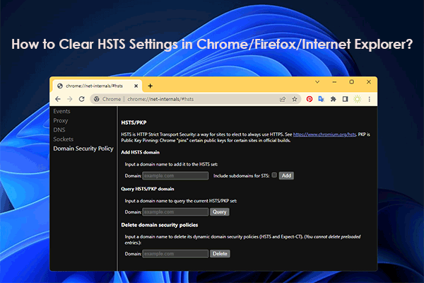 How to Clear HSTS Settings in Chrome/Firefox/Internet Explorer?
