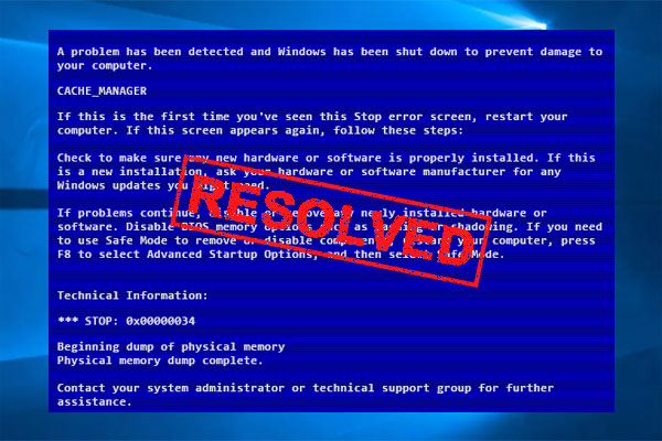 How to Fix Cache Manager BSOD Error on Windows? [9 Methods]