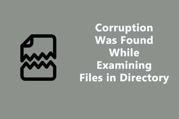 Fixed - Corruption Was Found While Examining Files in Directory