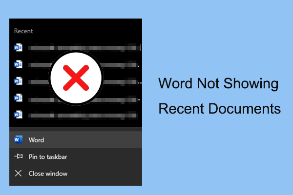 [Solved]: Word Not Showing Recent Documents Win 10/11