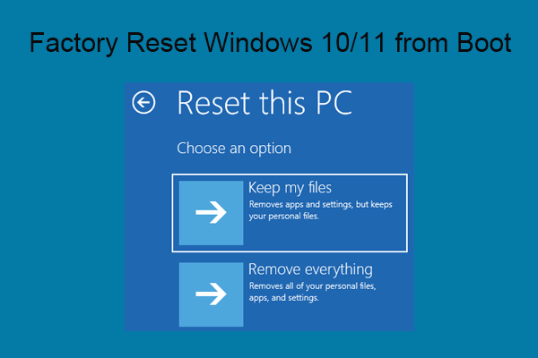 [Full Guide] Factory Reset Windows 10/11 from BIOS