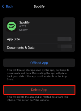 delete the app