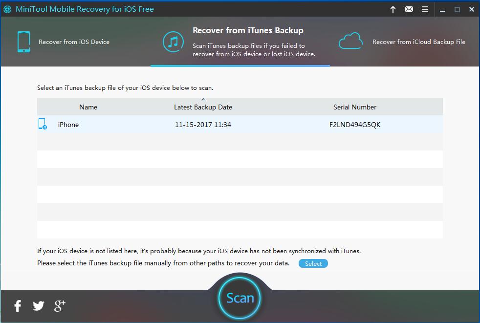 Recover from iTunes Backup