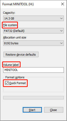 format with File Explorer