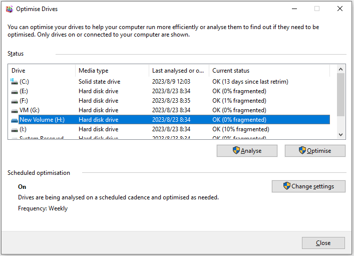 Microsoft Drive Optimizer