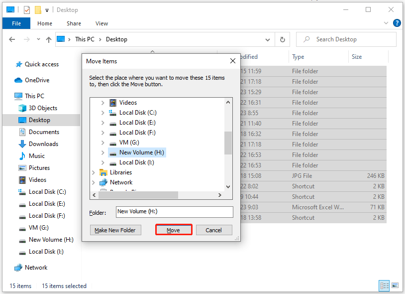 move files to another drive