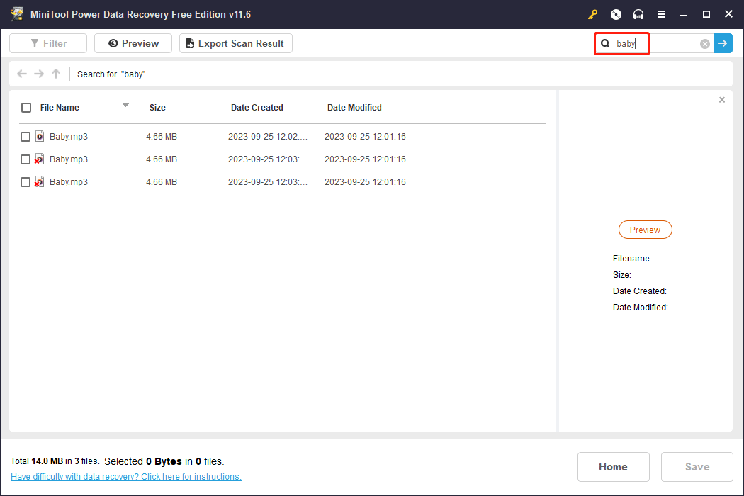 find the target voice recording using the file name
