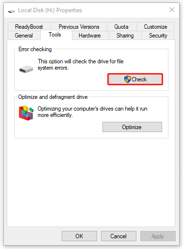 click Check
