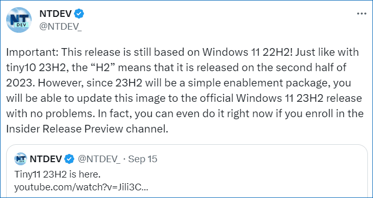 Tiny 11 23H2 ISO Download 64-Bit 2023 - A more Streamlined Windows 11 -  NINJA IDE in 2023