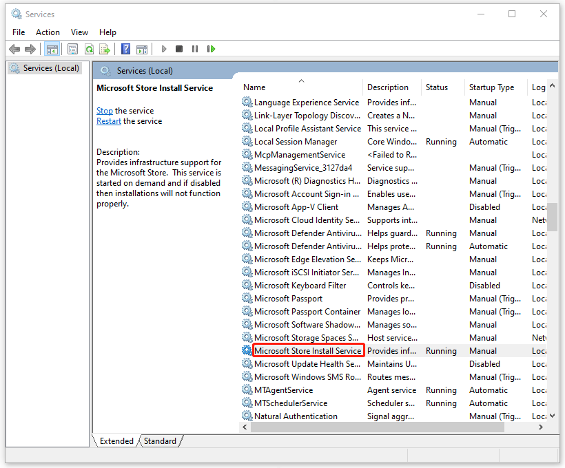 Panduan Lengkap untuk Memperbaiki Kode Kesalahan Microsoft Store 0x00000000 7 temukan Layanan Penginstalan Microsoft Store