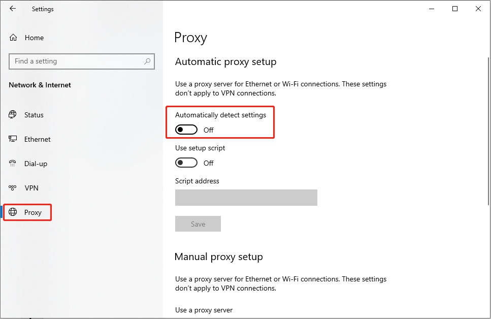 Perbaiki Kesalahan Microsoft Store 0x8D050003 dengan Empat Metode 7 matikan pengaturan deteksi otomatis
