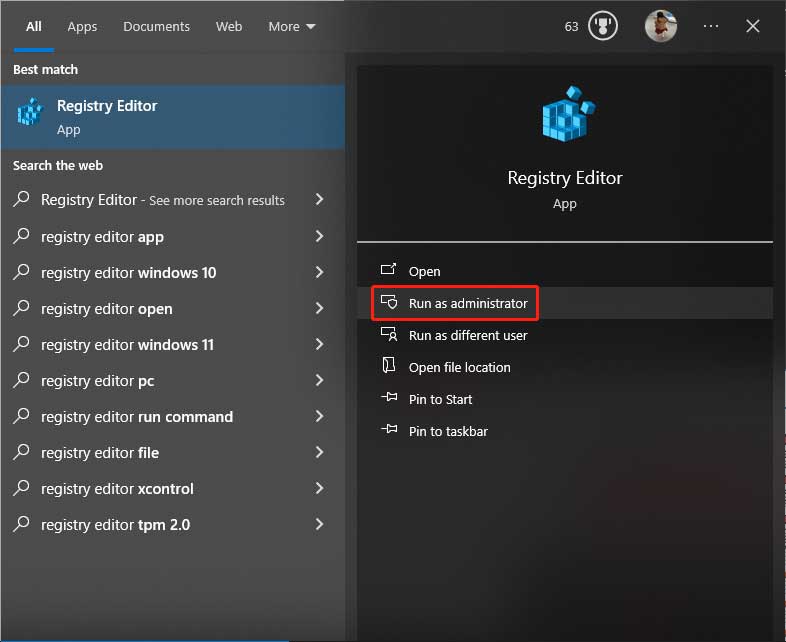 unable to delete all specified values registry key windows 10