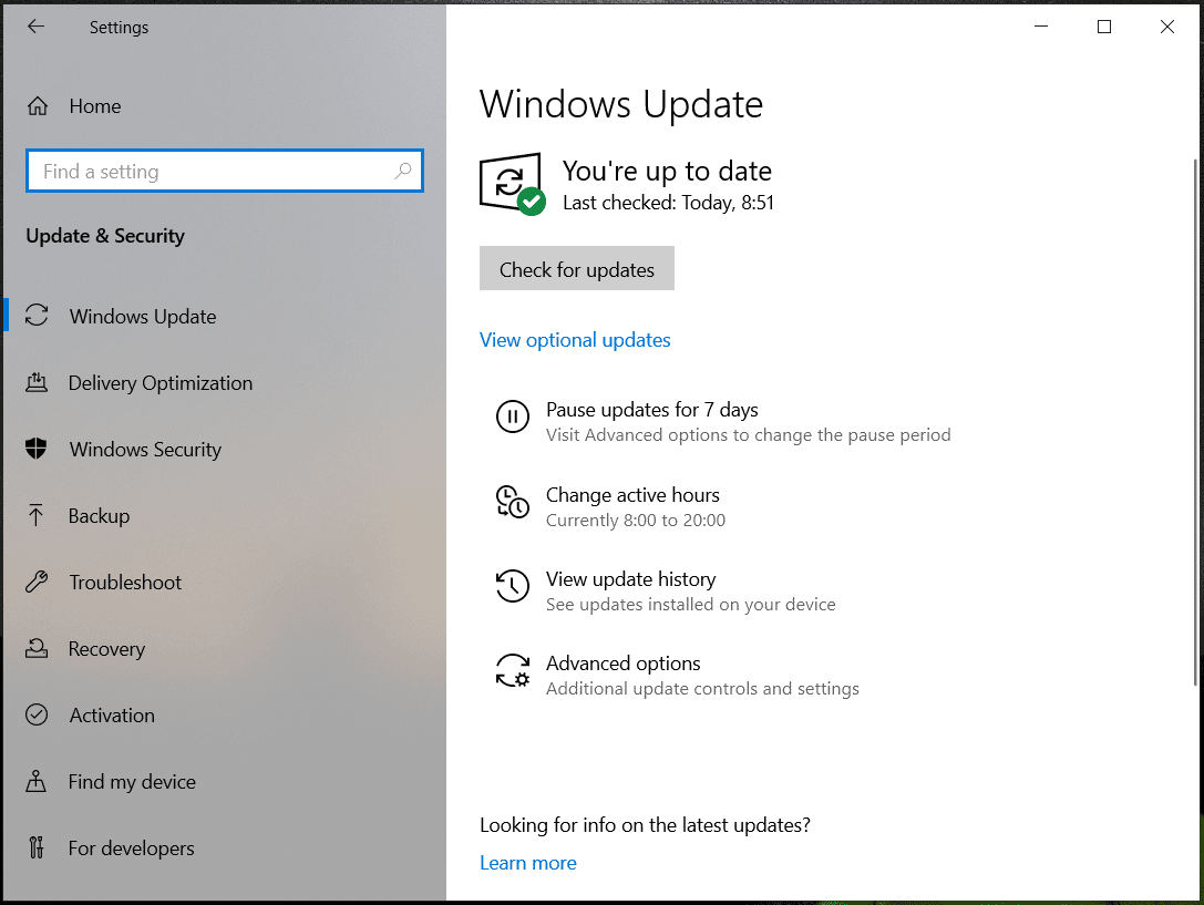 Bagaimana Cara Memperbaiki Layanan Pemindai McAfee CPU Tinggi di Windows 11/10? 1 perbarui Windows 10