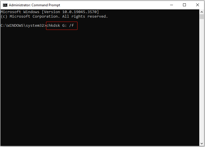 run chkdsk