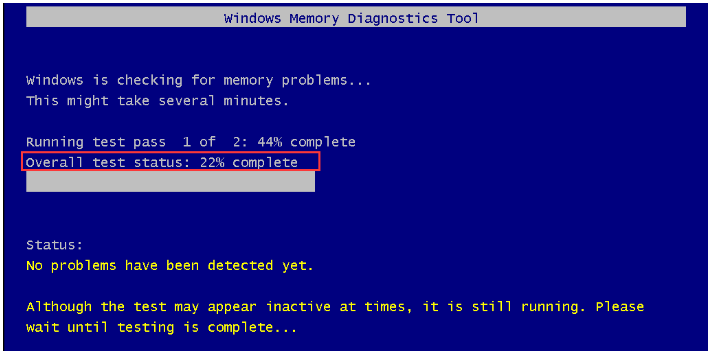 Windows is checking for memory problems