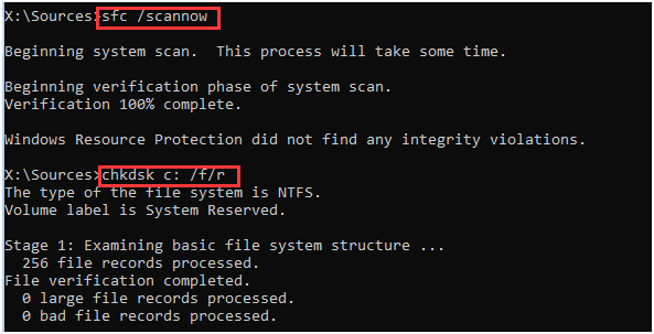 Bagaimana cara memperbaiki Kode Kesalahan 0xc000a004? Berikut lima metode 5 jalankan chkdsk c: /f /r