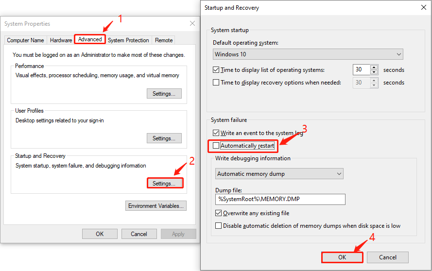 disable the Automatic start
