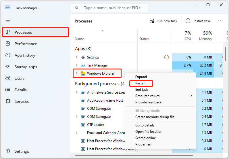 Mengapa Folder Unduhan Tidak Merespons di Windows 11? Memperbaikinya! 1 mulai ulang Windows Penjelajah