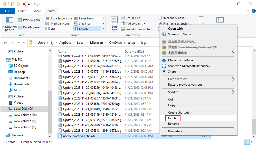 OneDrive Lambat di File Explorer? Empat Metode untuk Memperbaiki 1 hapus file pengaturan OneDrive