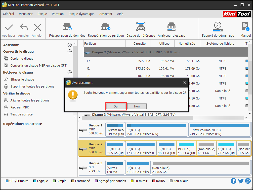 Comment supprimer toutes les partitions MiniTool Partition Wizard