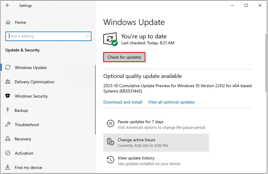 Windows macet saat mematikan layar? Solusi Teratas Di Sini! 3 periksa pembaruan