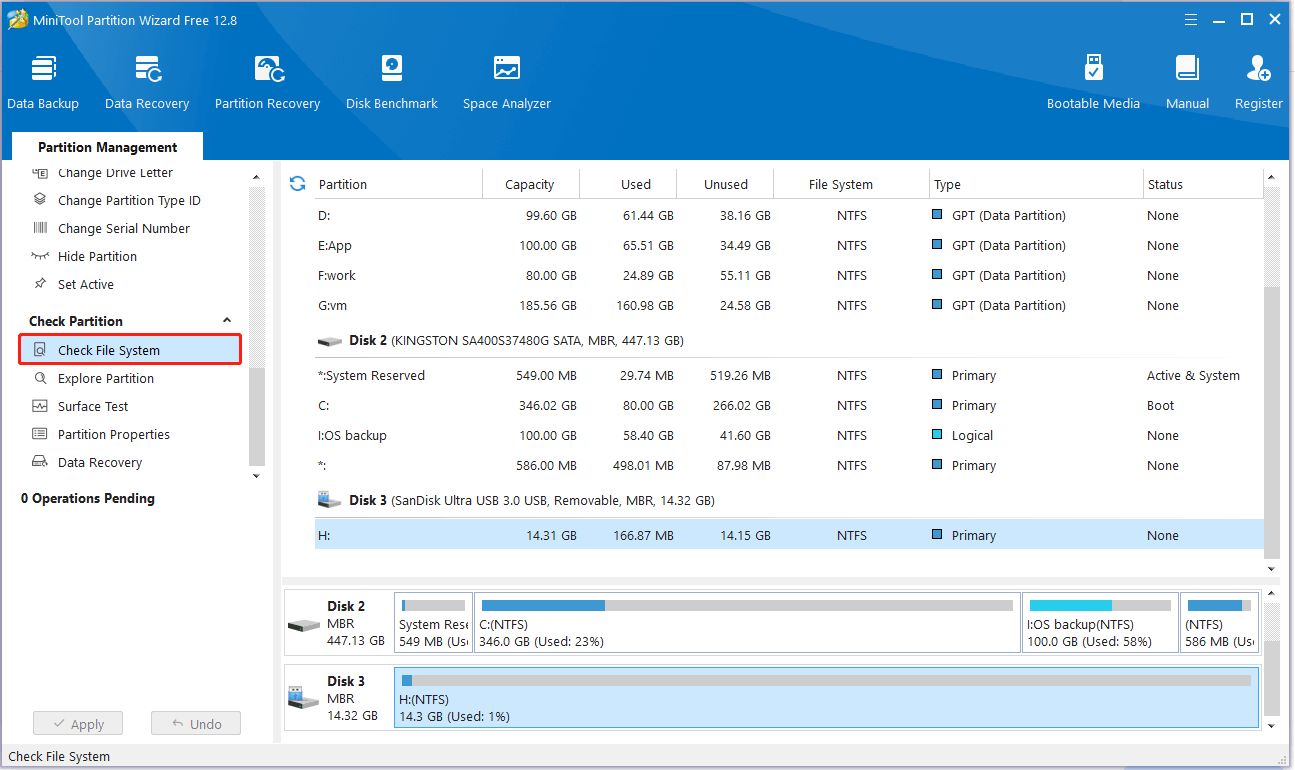 Alternatif CHKDSK terbaik untuk Pemeriksaan Kesalahan Disk 7 periksa sistem file