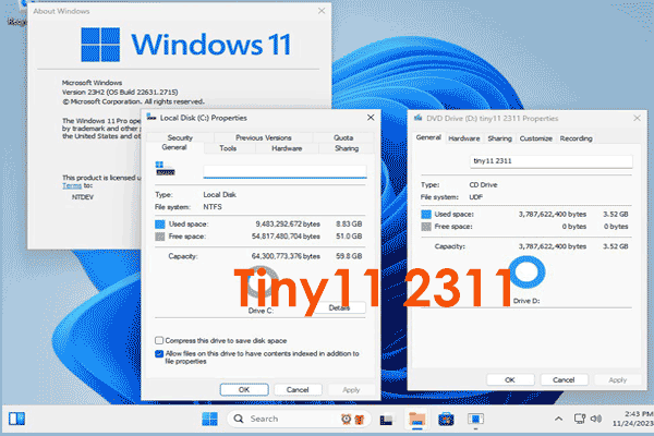 Tiny11 2311 Based on Windows 11 23H2 Brings New Features