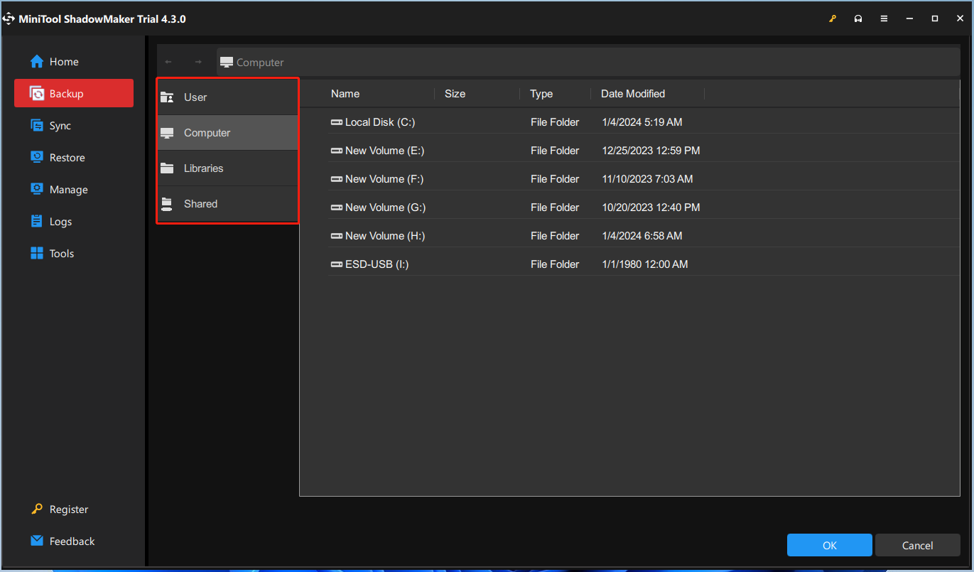 Bagaimana Cara Membuat Cadangan yang Dapat Di-boot di Windows 11/10? 1 pilih lokasi untuk menyimpan gambar cadangan