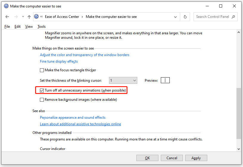 Bagaimana Cara Mengurangi Efek Visual di Windows 10/11? 3 periksa opsi ini