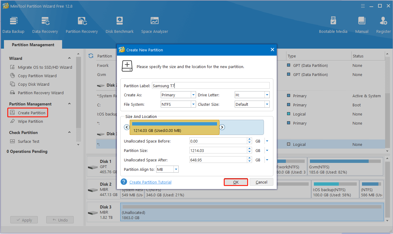 create a new partition