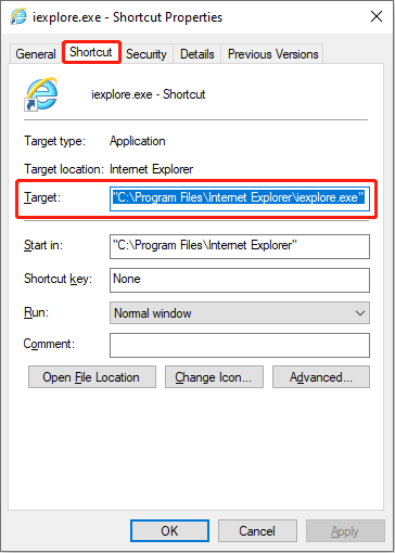 Bagaimana Memperbaiki Pintasan Desktop Tidak Berfungsi di Windows? 3 periksa rutenya