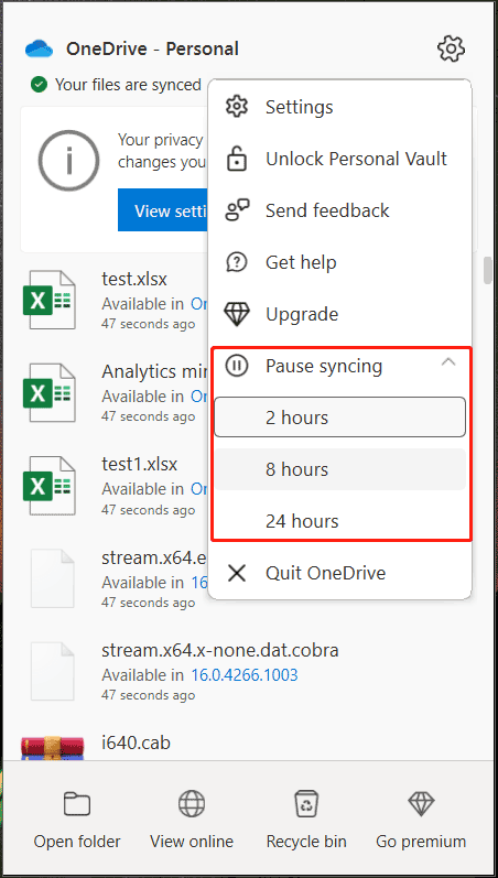 como detener la sincronizacion de onedrive 1
