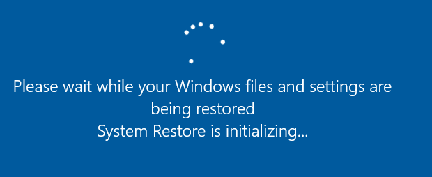 system restore will not load